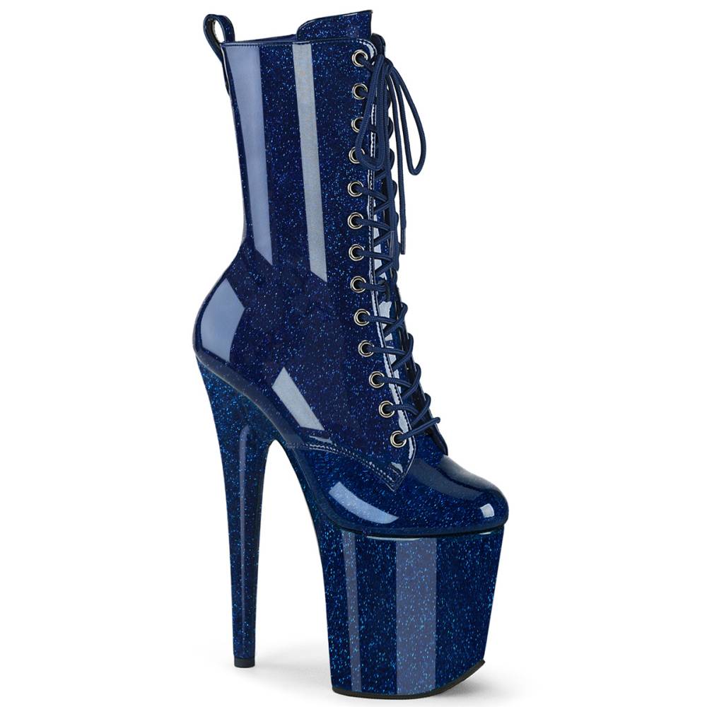 Pleaser - FLAMINGO1040GP Bottes de plateforme, Pole dance chaussures - Bleu